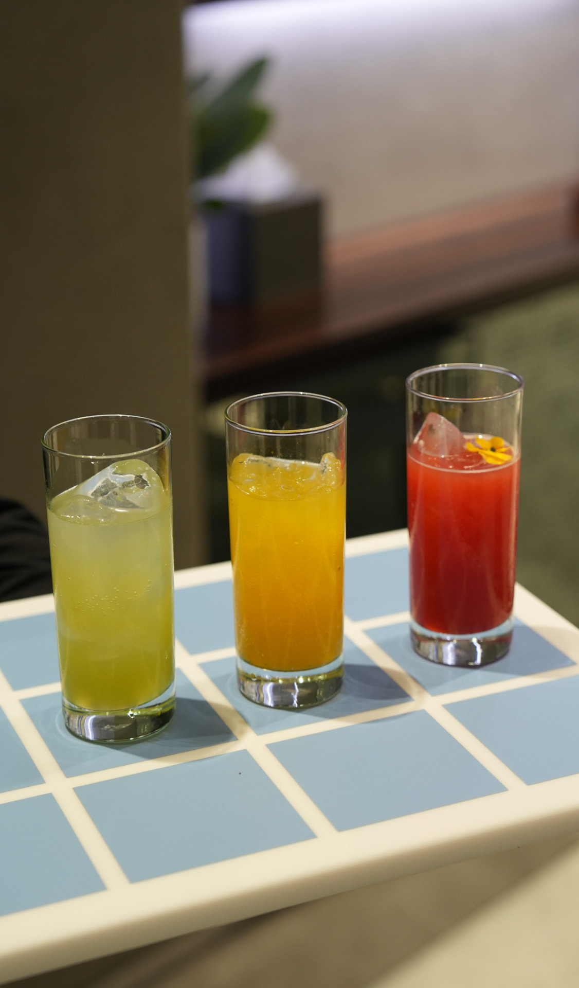 Colourful drinks detail
